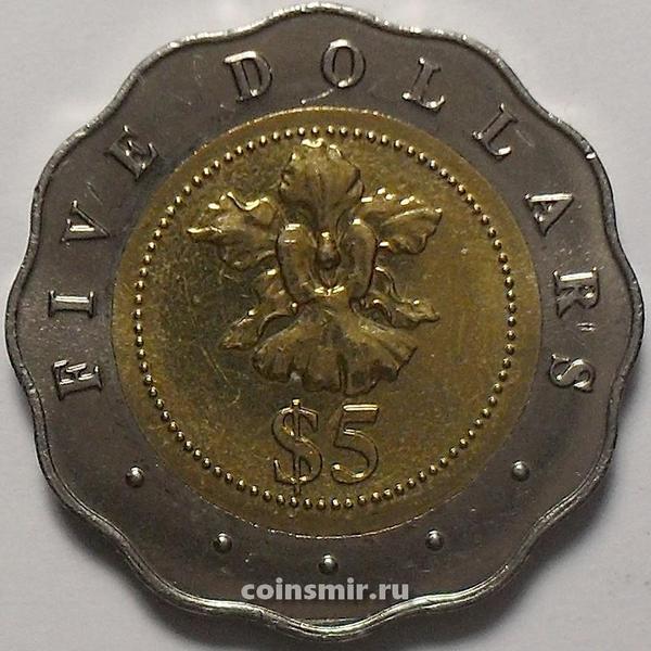 5 долларов 2002 Сингапур.