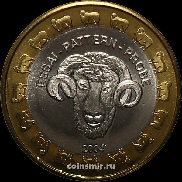 1 евро 2004 Фарерские острова. Баран. Европроба. Ceros.