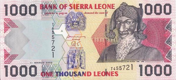 1000 леоне 2003 Сьерра-Леоне.
