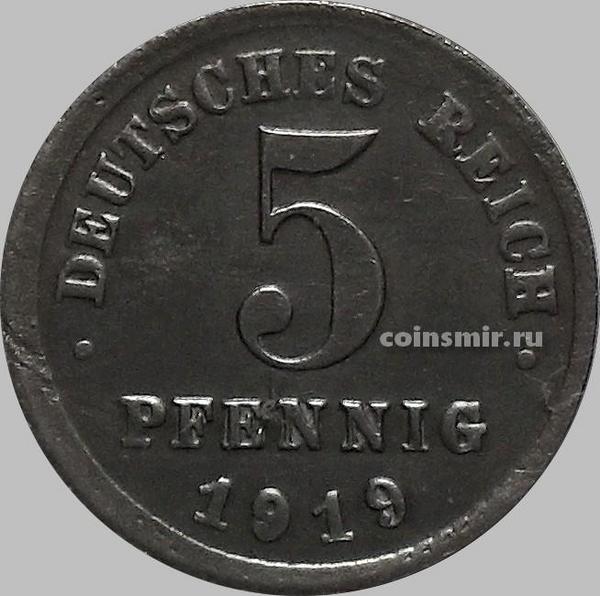 5 пфеннигов 1919 J Германия.