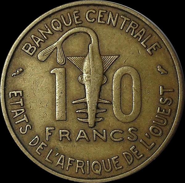 10 франков 1964  КФА BCEAO (Западная Африка).