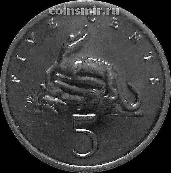 5 центов 1992 Ямайка. Крокодил.