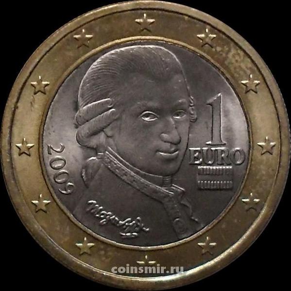 1 евро 2009 Австрия. Моцарт.