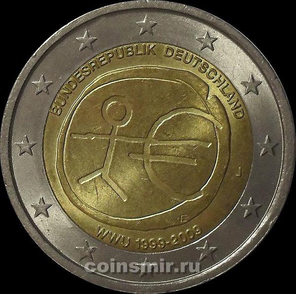 2 евро 2009 J Германия. 10 лет Экономическому и Валютному союзу.