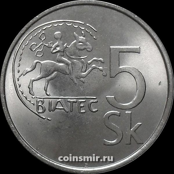 5 крон 2007 Словакия. Кельтская монета Биатек.