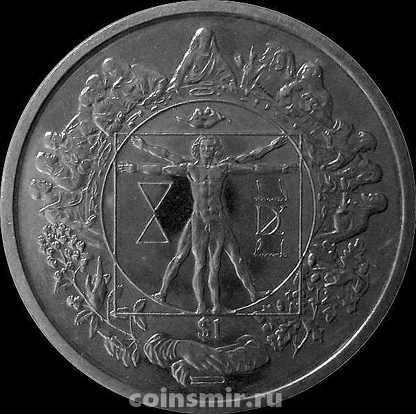 1 доллар 2006 Сьерра-Леоне. Леонардо да Винчи.