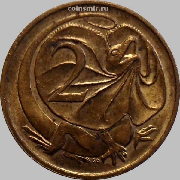 2 цента 1988 Австралия. Плащеносная ящерица.