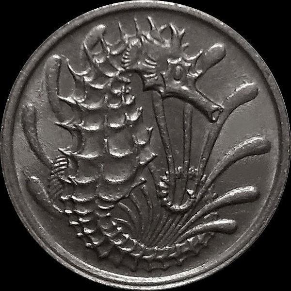 10 центов 1976 Сингапур. Морской конёк.