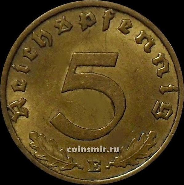 5 пфеннигов 1938 Е Германия.