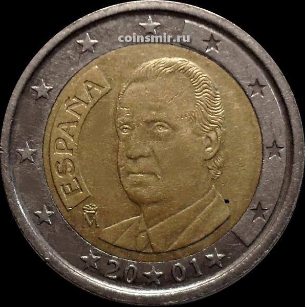 2 евро 2001 Испания. Король Хуан Карлос I.