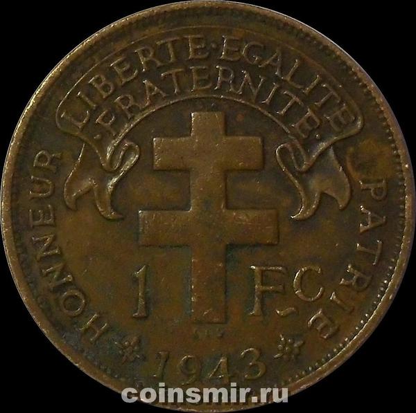 1 франк 1943 французский Камерун.