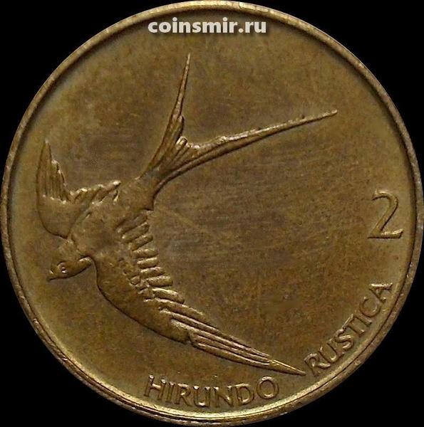 2 толара 1999 Словения. Ласточка.