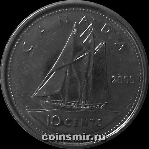 10 центов 2005 Канада. Парусник.