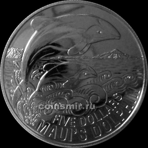 5 долларов 2010 Новая Зеландия. Дельфин мауи.