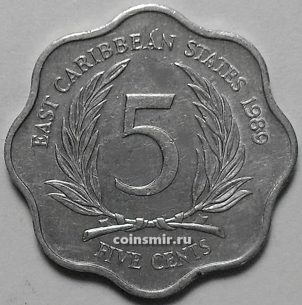 5 центов 1989 Восточные Карибы.