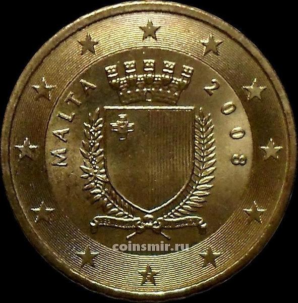 10 евроцентов 2008 Мальта. Герб государства.