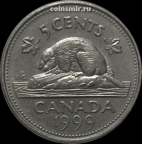 5 центов 1999 Канада. Бобр.
