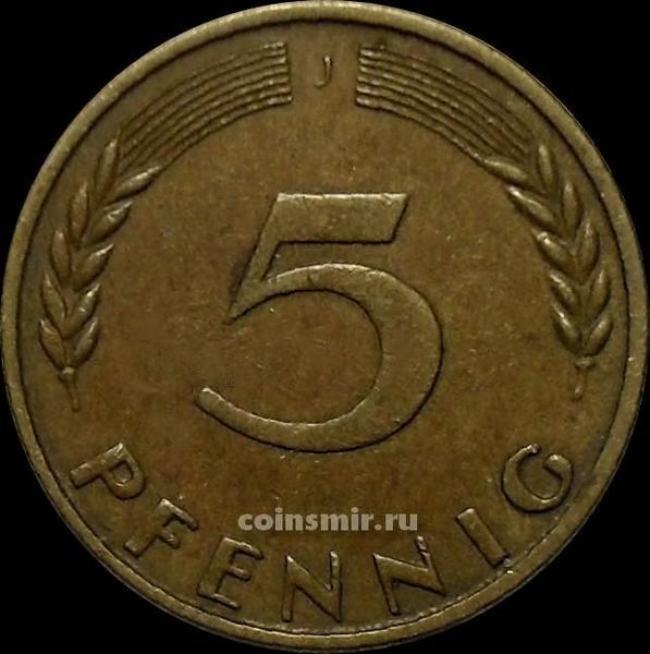 5 пфеннигов 1950 J Германия ФРГ.