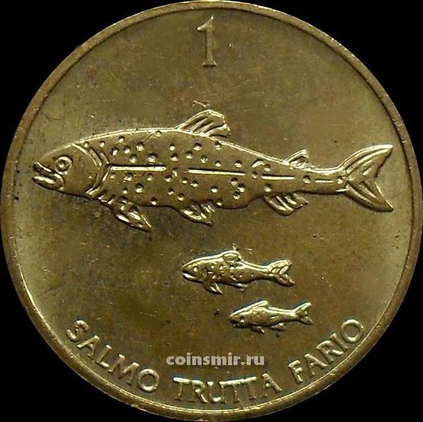 1 толар 1996 Словения. Кумжа.