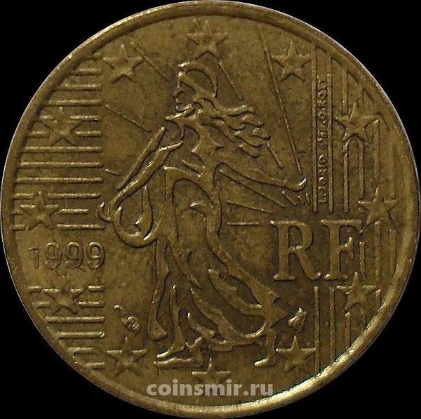 10 евроцентов 1999 Франция. Девушка-сеятель. VF