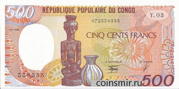 500 франков 1990 Конго.