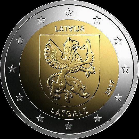 2 евро 2017 Латвия. Латгале.