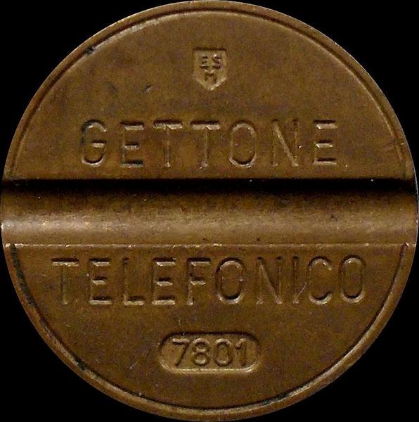 Жетон телефонный 1978 года Италия. 7801 ESM - Emilio Senesi Medaglie.