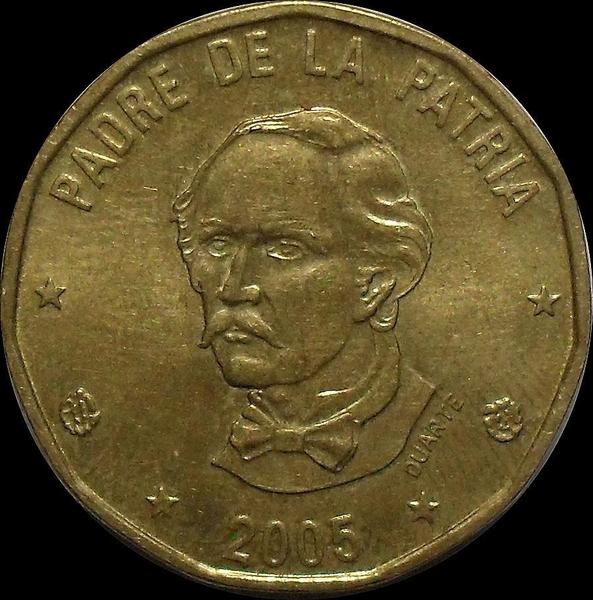 1 песо 2005 Доминиканская республика.
