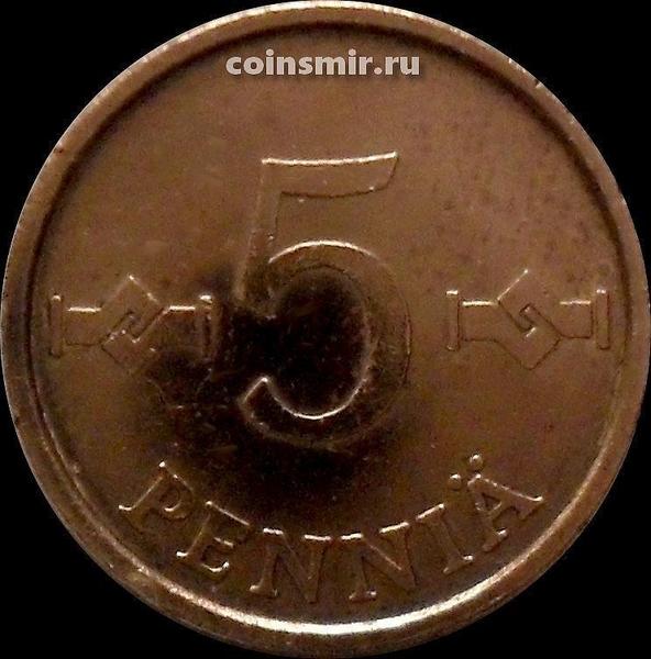 5 пенни 1963 Финляндия.