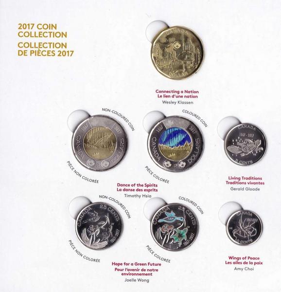 Набор из 7 монет 2017 Канада. 150 лет Канаде.