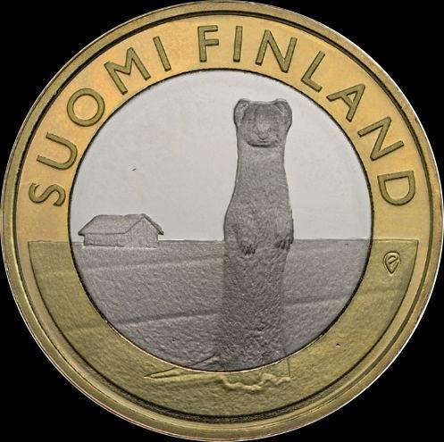 5 евро 2015 Финляндия. Горностай.
