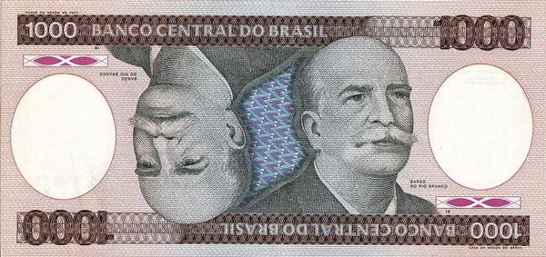 1000 крузейро 1981-1986 Бразилия.