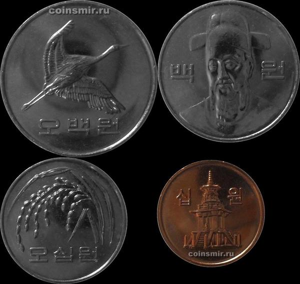 Набор из 4 монет 2012,2015 Южная Корея.