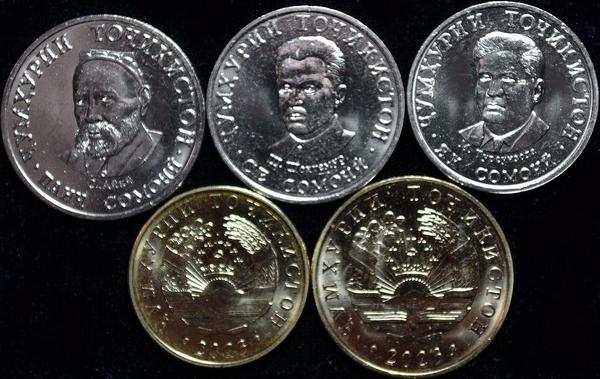 Набор из 5 монет 2023 Таджикистан.