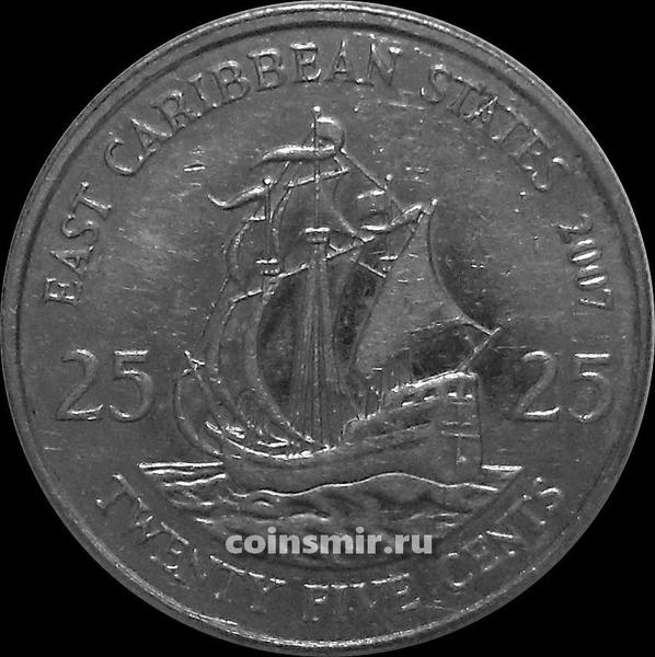 25 центов 2007 Восточные Карибы. VF