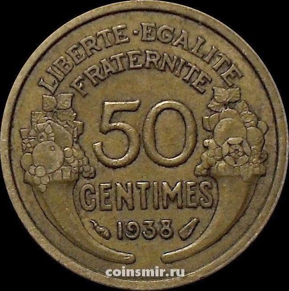 50 сантимов 1938 Франция.