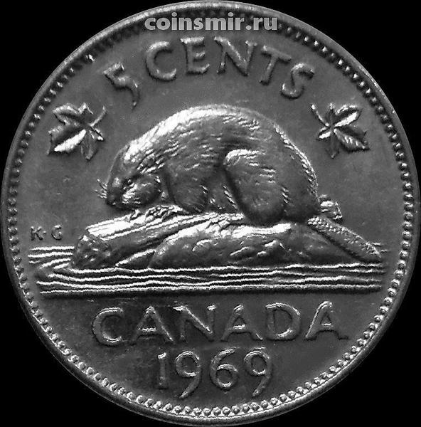 5 центов 1969 Канада. Бобр.