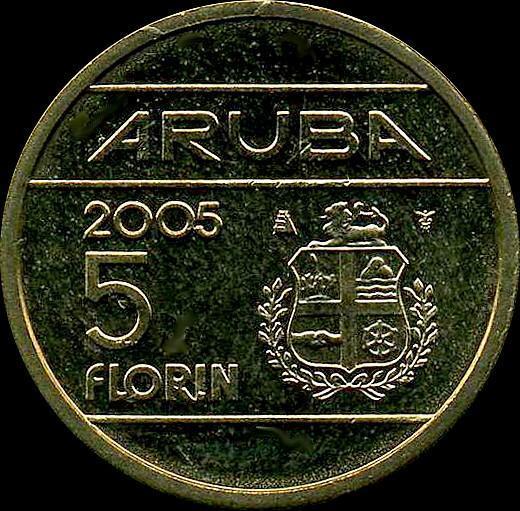 5 флоринов 2005 Аруба.