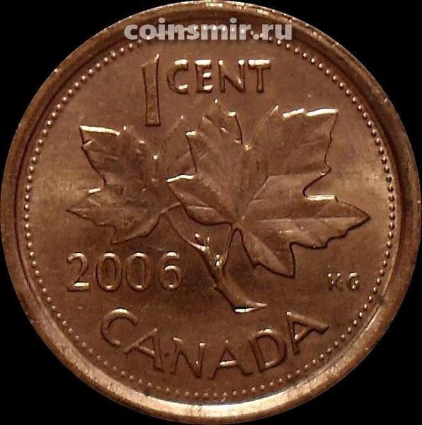 1 цент 2006 Канада. Кленовые листья. Немагнит.