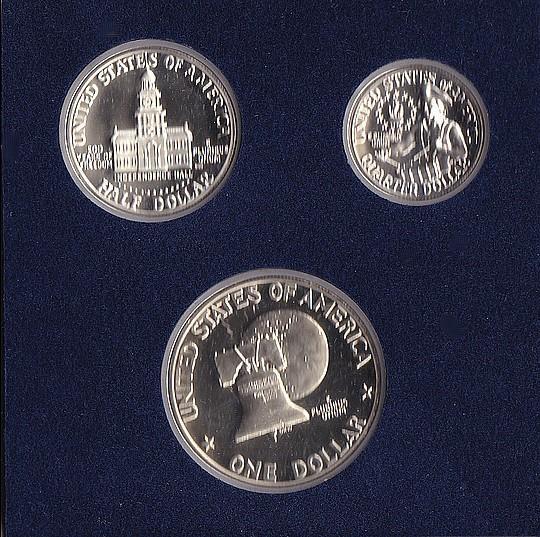 Набор из 3 монет 1976 S США. 200 лет независимости.
