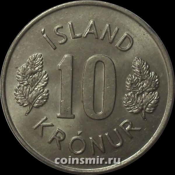 10 крон 1977 Исландия.