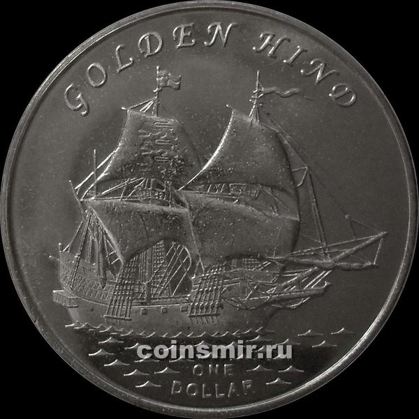 1 доллар 2015 острова Гилберта. Золотая лань.