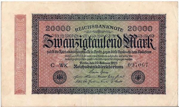 20000 марок 1923 Германия.