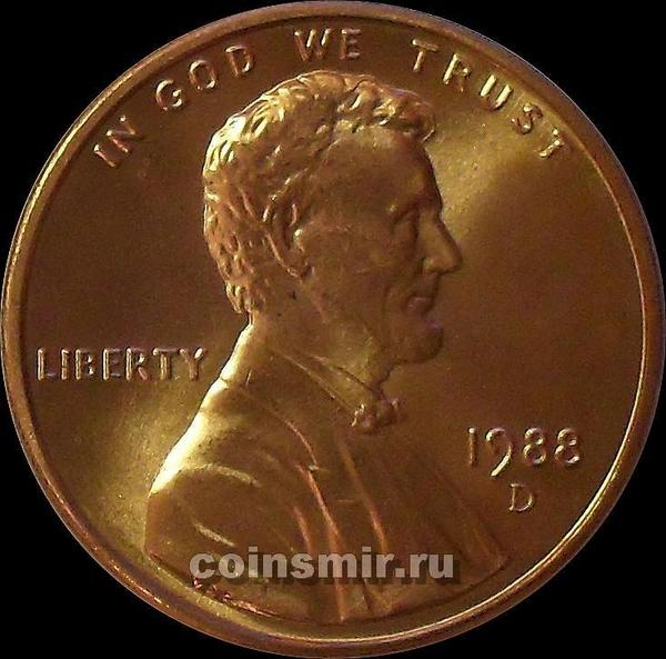 1 цент 1988 D США.