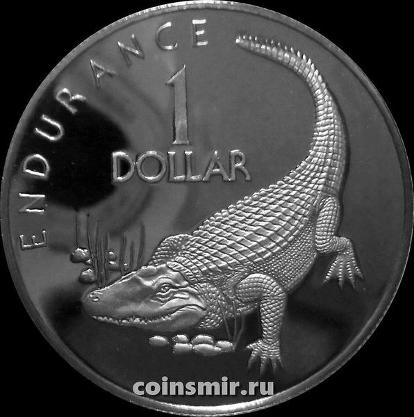 1 доллар 1976 Гайана. Обыкновенный кайман. 10 лет Независимости.