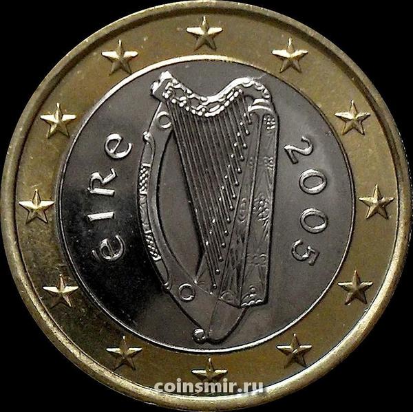 1 евро 2005 Ирландия. Кельтская арфа.