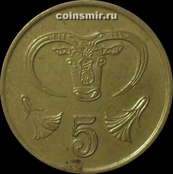 5 центов 1990 Кипр. Бык.