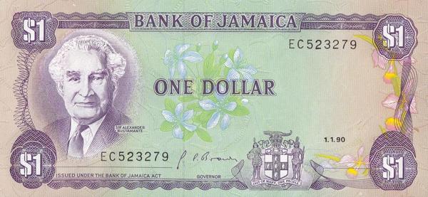 1 доллар 1990 Ямайка.