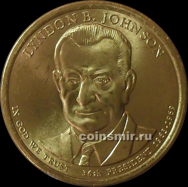 1 доллар 2015 D США. 36-й президент Линдон Джонсон.