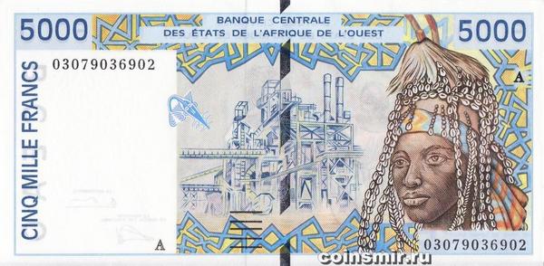 5000 франков 2003 А КФА ВСЕАО. (Западная Африка)